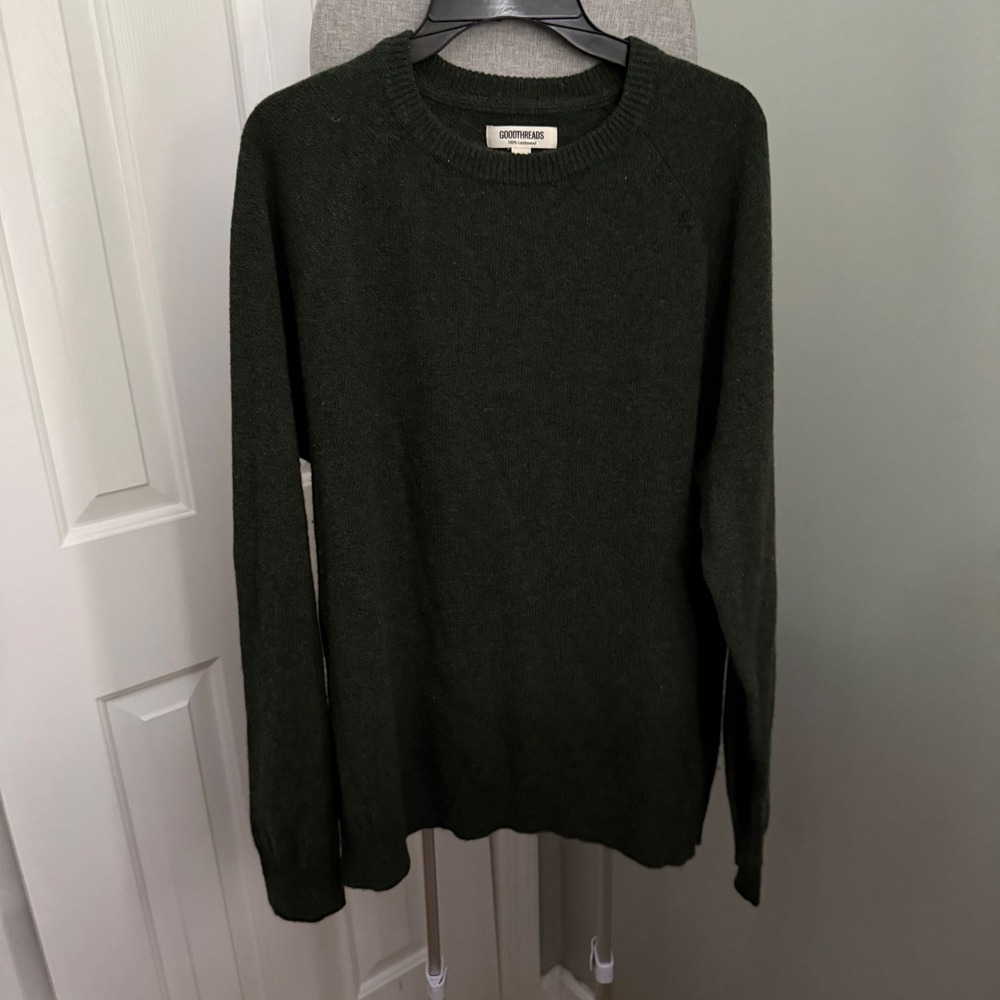 Goodthreads Mens XL 100% Lambswool Sweater Dark Academia Quiet Luxury Ivy League
